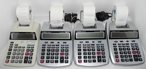 Lot of 4 Canon P23-DH V &amp; III 12 Digit Color Printing Calculators 4 Paper Rolls