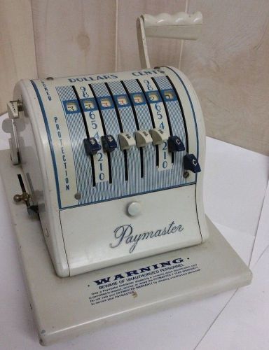 Antique Vintage Paymaster Ribbon S-1000 Check Writer Embosser white w/Key Series