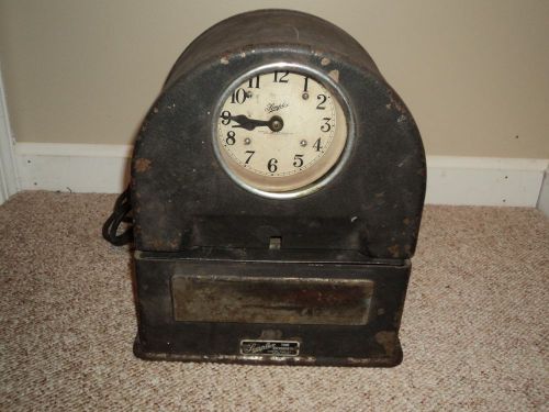 Vintage simplex time recorder punch clock - mantle clock time  working tcf-10 for sale