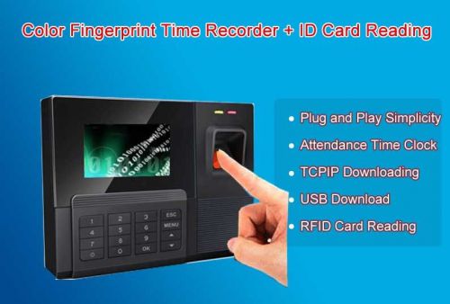 Spanish Biometric Fingerprint Time Clock Time Attendance System Check In/Out