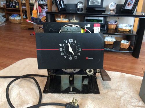SIMPLEX MODEL 0002 TIME CLOCK W/KEY WORKS AND LOOKS GREAT