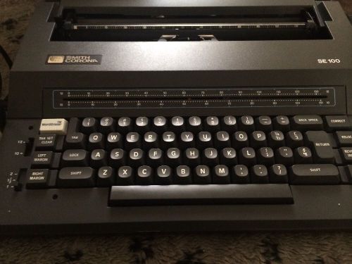 SMITH CORONA Vintage ELECTRIC PORTABLE TYPEWRITER WITH COVER SE 100 WORDSMITH