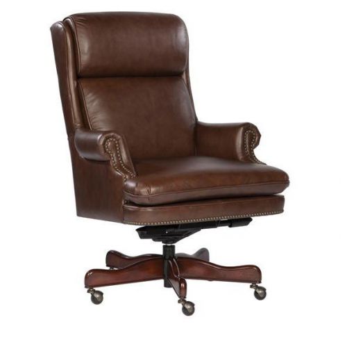 Coffee Leather Executive Office Desk Chair