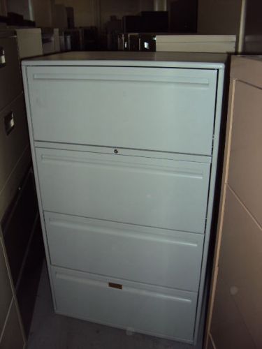 ***4 DRAWER LATERAL SIZE FILE CABINET by HAWORTH OFFICE FURN w/LOCK&amp;KEY 30&#034;W***