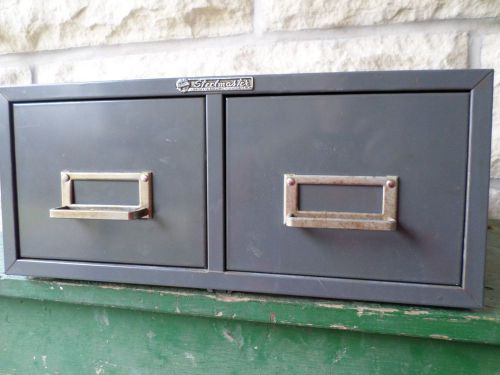 2 Drawer Metal Card Catalog File Cabinet Steelmaster Vintage Industrial Storage
