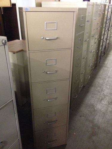 Lot of 2 heavy duty 5 drawer letter size file cabinets by gf office furniture for sale