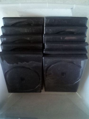 A lot of 12 Premium Black Quad Multi 4 Disc DVD CD Case Standard 14mm