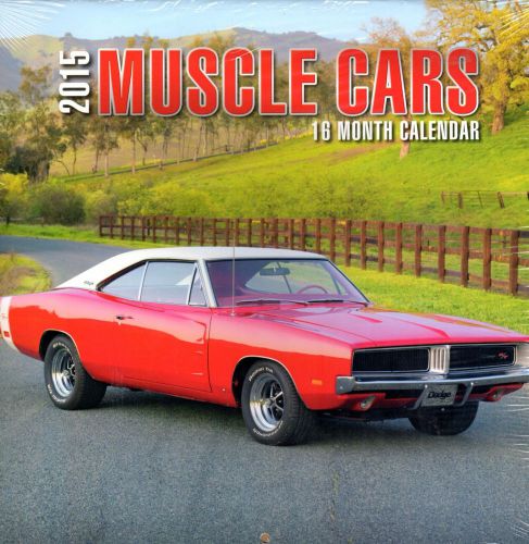 Muscle Cars - 2015 16 Month  WALL CALENDAR - 12x12 - NEW 2015