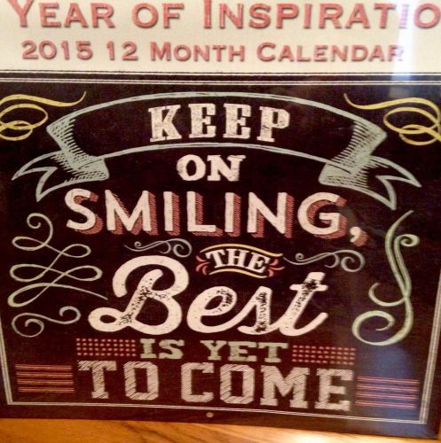 A Year of Inspiration 2015 Wall Calendar Keep on Smiling Word Graphics- Frame It