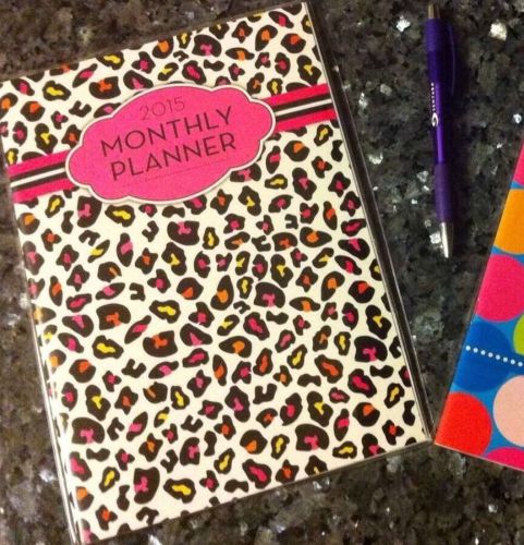 9&#034;x6&#034; Animal Print Monthly Planner 2015 Organizer Calendar Note Appointment Book