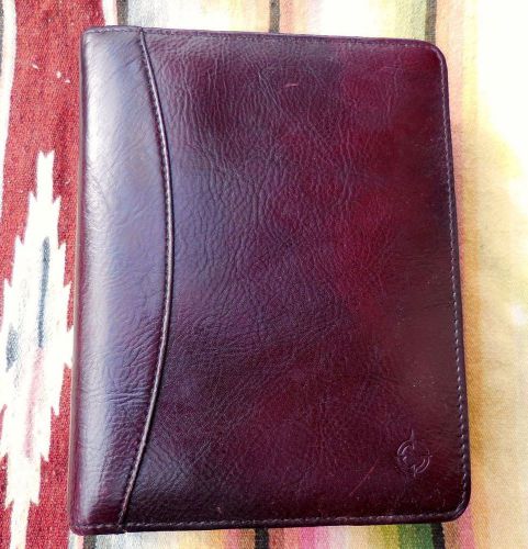 Franklin Covey cordovan Full Grain Leather planner zippered 1.5&#034;  US made VG