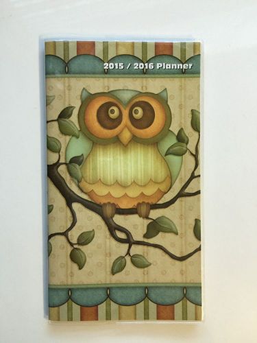 2015-2016 Owl Two Year Planner Pocket Purse Calendar Christmas NEW