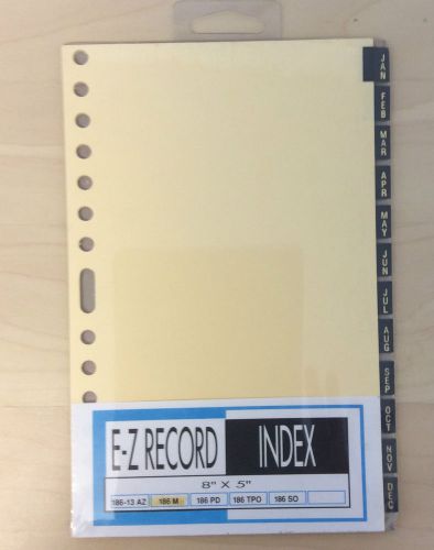 E-Z  RECORD INDEX - 51864 - JAN- DEC  8&#034; X 5&#034;  REFILLS