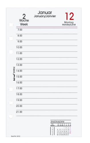 BIND SYSTEM Kalendereinlage 2015 A6 B2603 Kalender 1 Tag = 1 Seite Timer Einlage