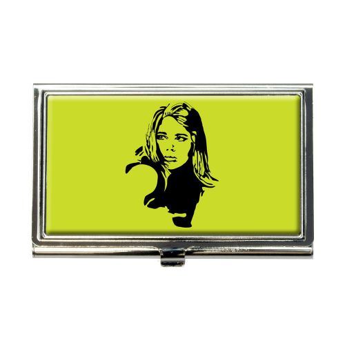 Mod vintage pop art 60s girl business credit card holder case for sale