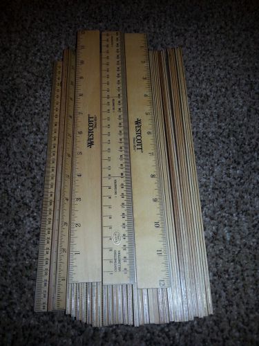Westcott wood ruler w/ metal edge, 1/16 metric, 12&#034;l, 10375,  (set of 35) for sale