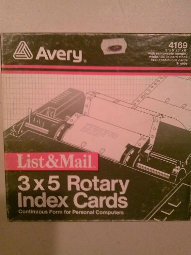 Avery list&amp;mail  3x5 rotary index cards #4169 for sale