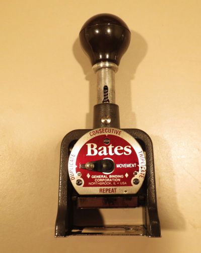 Bates standard multiple movement numbering machine, 7 wheels, type size e for sale