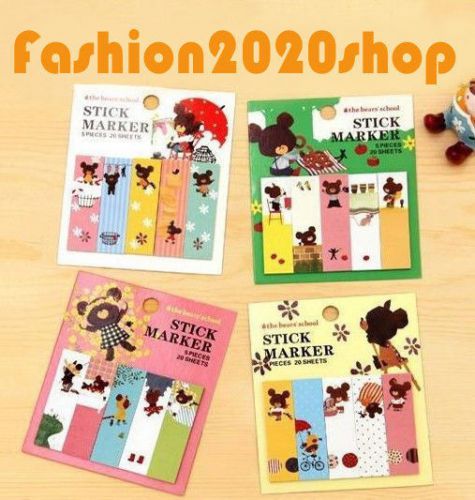 Sticker post it bookmark marker memo flags pads tab sticky notes cute jack bear for sale