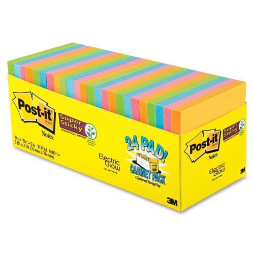 Post-it Super Sticky Notes 24 Pad Cabinet Pack - Self-adhesive, (65424ssancp)