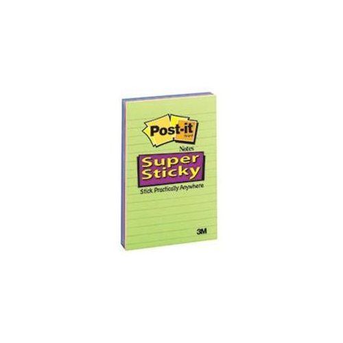 Post-it Super Sticky Jewel Pop Lined Pads - Self-adhesive, (4621ssau)