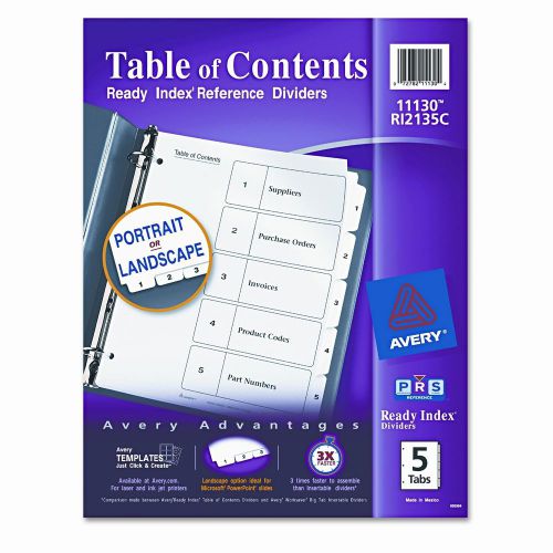 Avery Consumer Products Ready Index Classic Tab Titles (5 Tabs) Set of 3