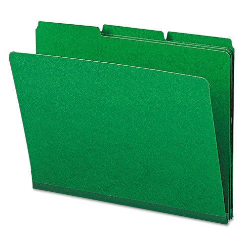 Recycled Folders, One Inch Expansion, 1/3 Top Tab, Letter, Green, 25/Box