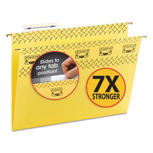 Tuff hanging folder with easy slide tab, letter, yellow, 18/pack for sale