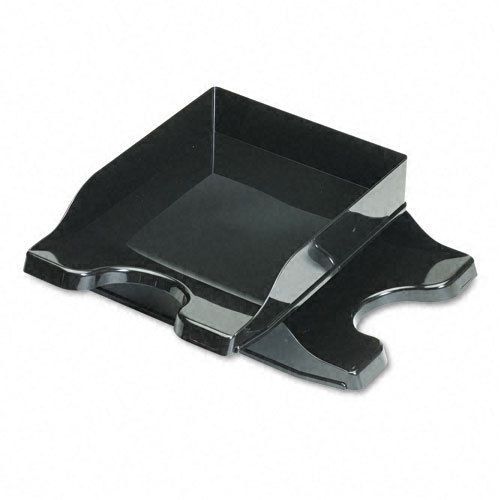 Deflect-o docutray multi-directional stacking tray set, 2 tier, polystyrene, blk for sale