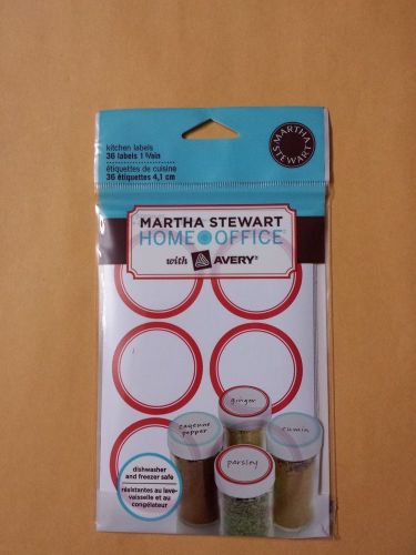 1 pack Martha Stewart Home Office Kitchen Labels, Red round 36 labels