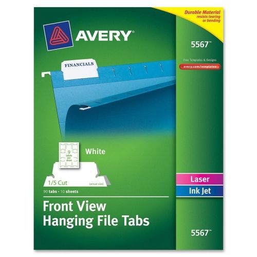 Avery Printable Hanging File Tab - Print-on -8.5&#034;x11&#034;-90/Pack -White Tab