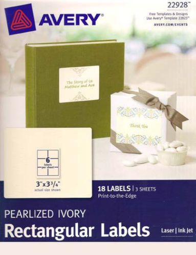 Avery® Print-to-the-Edge Pearlized Ivory Rectangular Labels 22928, 3&#034; x 3-3/4&#034;