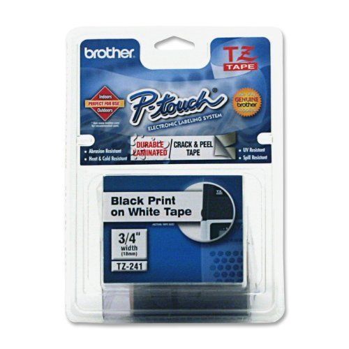 Brother tze241w brother tz lettering label tape - 18mm (tze241) for sale