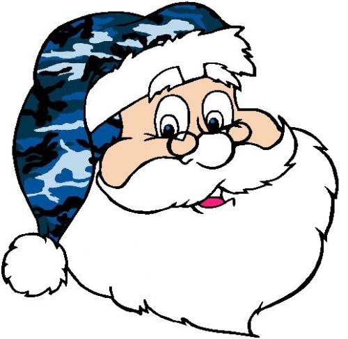 30 Custom Blue Camo Santa Claus Personalized Address Labels