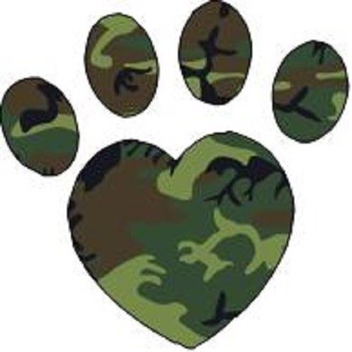 30 Custom Camo Heart Paw Personalized Address Labels