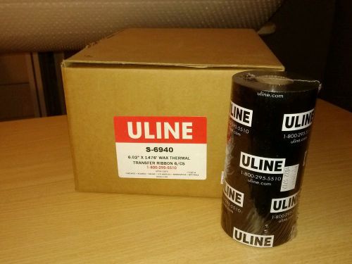 BRAND NEW Uline S-6940 6.02&#034; x 1476&#039; Wax Thermal Transfer Ribbon