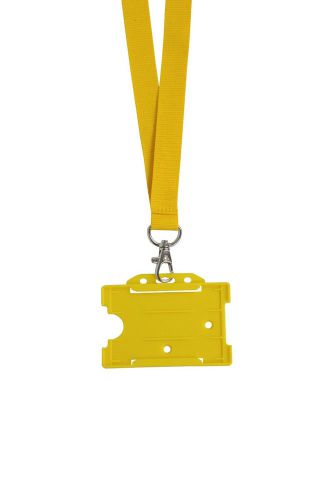 Yellow 20mm Lanyard with breakaway and zinc alloy clip PLUS CARD HOLDER
