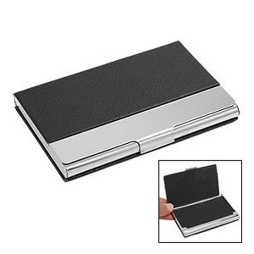 New smooth brushed cover lid silver metal business id credit name card holder for sale