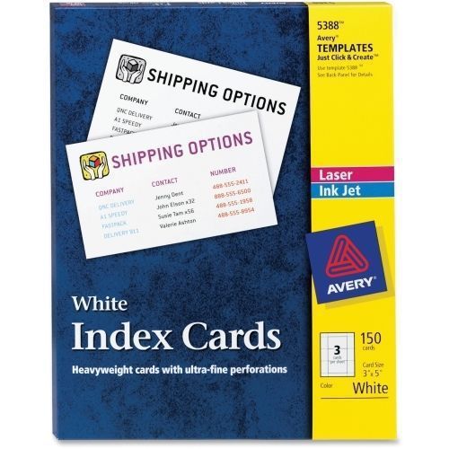 Avery 5388 Printable Index Card - For Laser, Inkjet Print -A7 -3&#034;x5&#034; - 150/Box