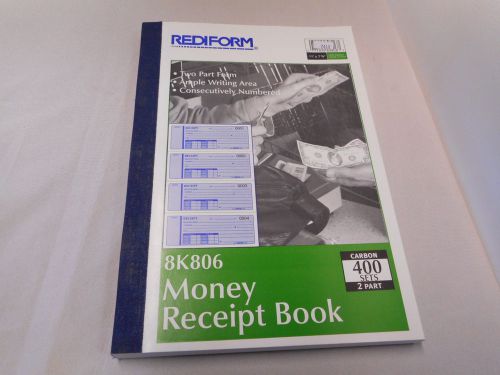 Rediform 8K806 Money Receipt Book, 7 x 2-3/4 Carbonless Duplicate 400 Sets/Book