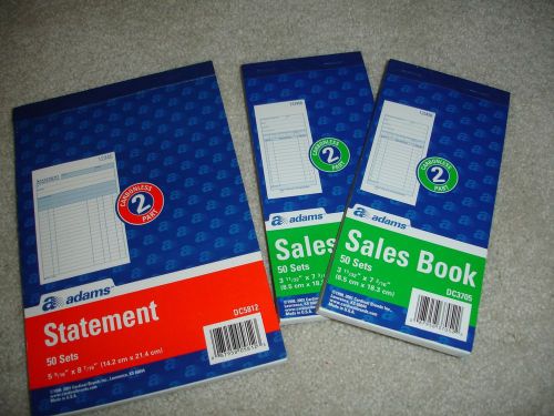 Set of 3 Adams 50sets Carbonless Sales Books