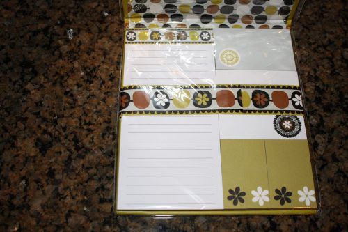 NEW Vera Bradley forget me nots sticky notes Cocoa Moss
