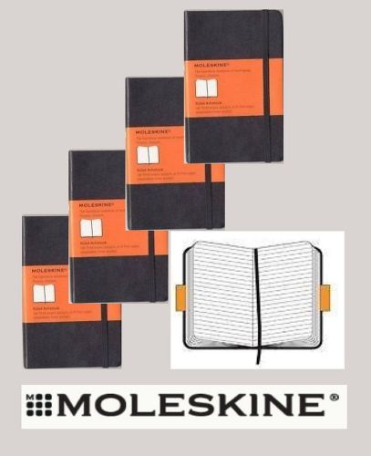 Set of 4 Moleskine ruled lined journals Pocket