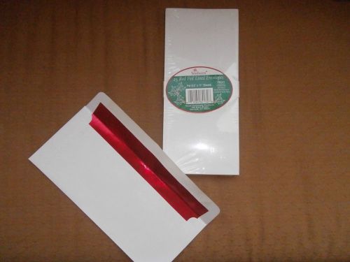 Sonborn Red Foil Lined #10 Envelopes-Christmas~Fits 8.5x11&#034; Sheets Stationery
