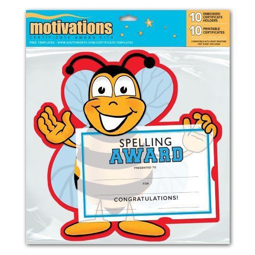 Southworth motivations spelling bee award certificate - 8.50&#034; x 5.50&#034; - (mak6) for sale