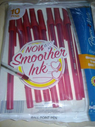 Paper Mate Eagle  10 Pack  of red ink pens. MEDIUM POINT.  Brand new in packagin