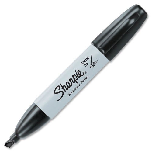 Sharpie permanent markers - chisel tip - black - 12 pack - 38201 for sale