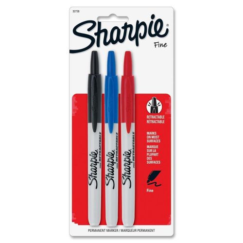 Sharpie Retractable Permanent Markers - Fine Point - Assorted - 3 Pack - 32726