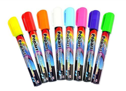 NEW Flashingboards Popart Fluorescent Liquid Markers for Dry Erase Boards - 8
