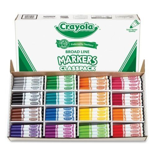 Crayola classpack markers - conical marker point type - assorted ink - (588201) for sale